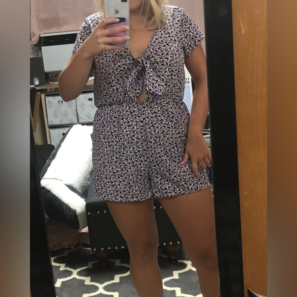 Miami Leopard Print Tie-Front Romper